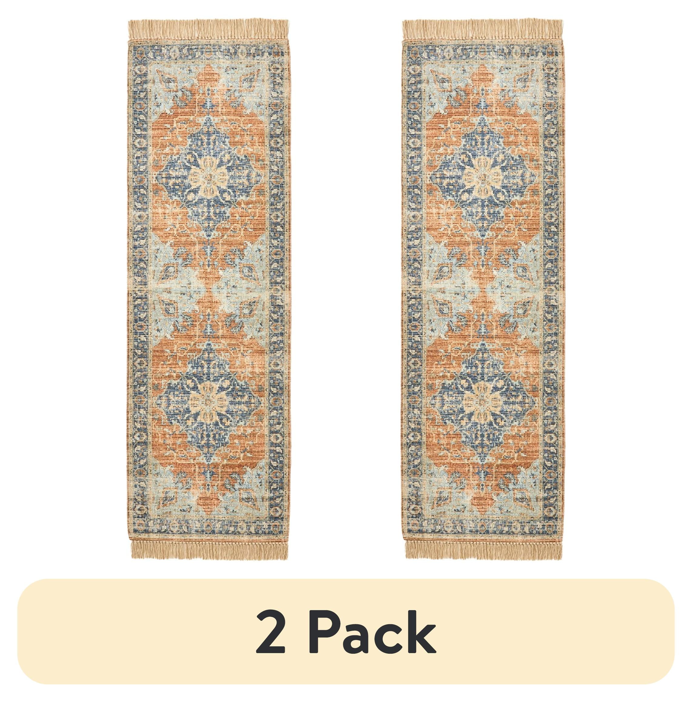 (2 pack) Better Homes & Gardens Persian Fringe Indoor Area Rug, Orange, 24"x84"