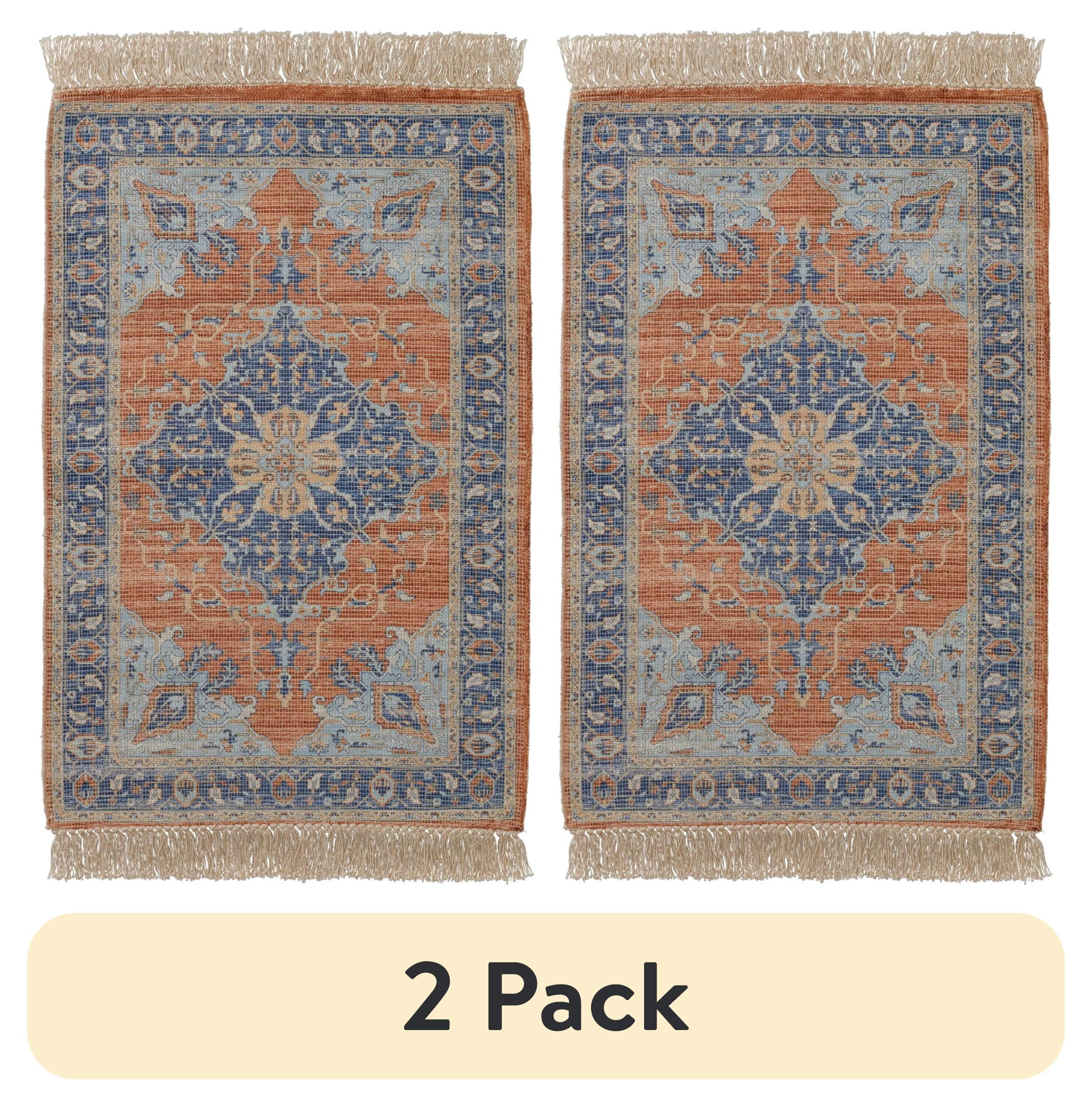 (2 pack) Better Homes & Gardens Persian Fringe Indoor Area Rug, Orange, 30"x46"