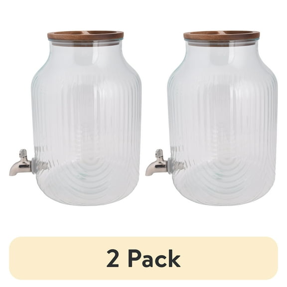 (2 pack) Better Homes & Gardens Plastic 2 gal Double Wall Beverage Dispenser