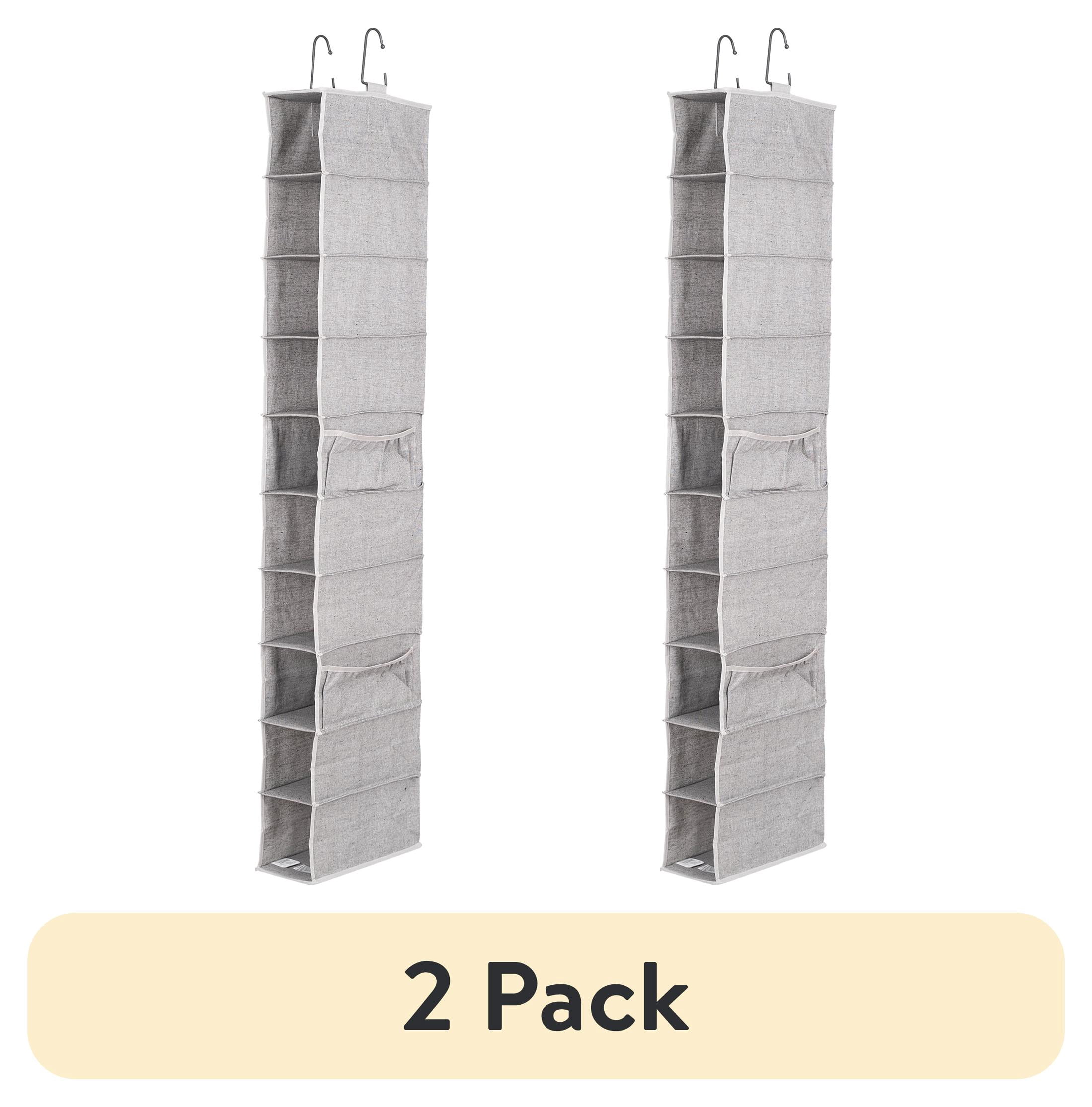 (2 pack) Better Homes &amp; Gardens 10-Shelf Gray Polyester Hanging Closet ...