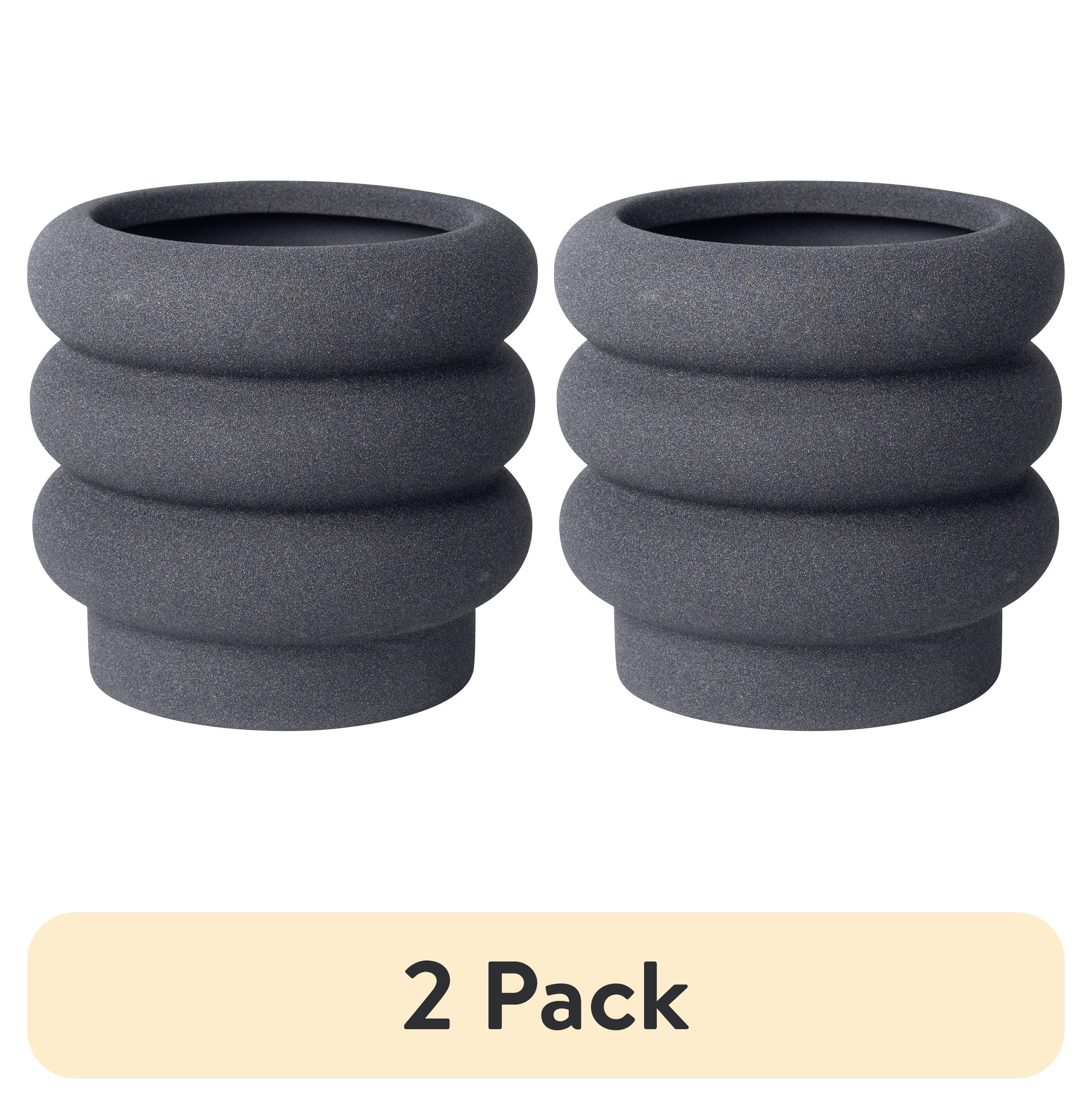 (2 pack) Better Homes and  Gardens Chinooke  Matte Black Bubble  Planter