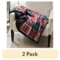 thumbnail image 1 of (2 pack) Better Homes & Gardens  Printed VelvetLoft Reverse  Faux Shearling Adult Throw, 50”  x 60”, Rich Black Alford, 1 of 10