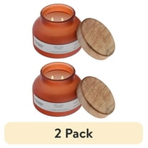 (2 pack) Better Homes and Gardens Red Lava and Citrus Scented 2-Wick Frosted Jar Candle 18oz.