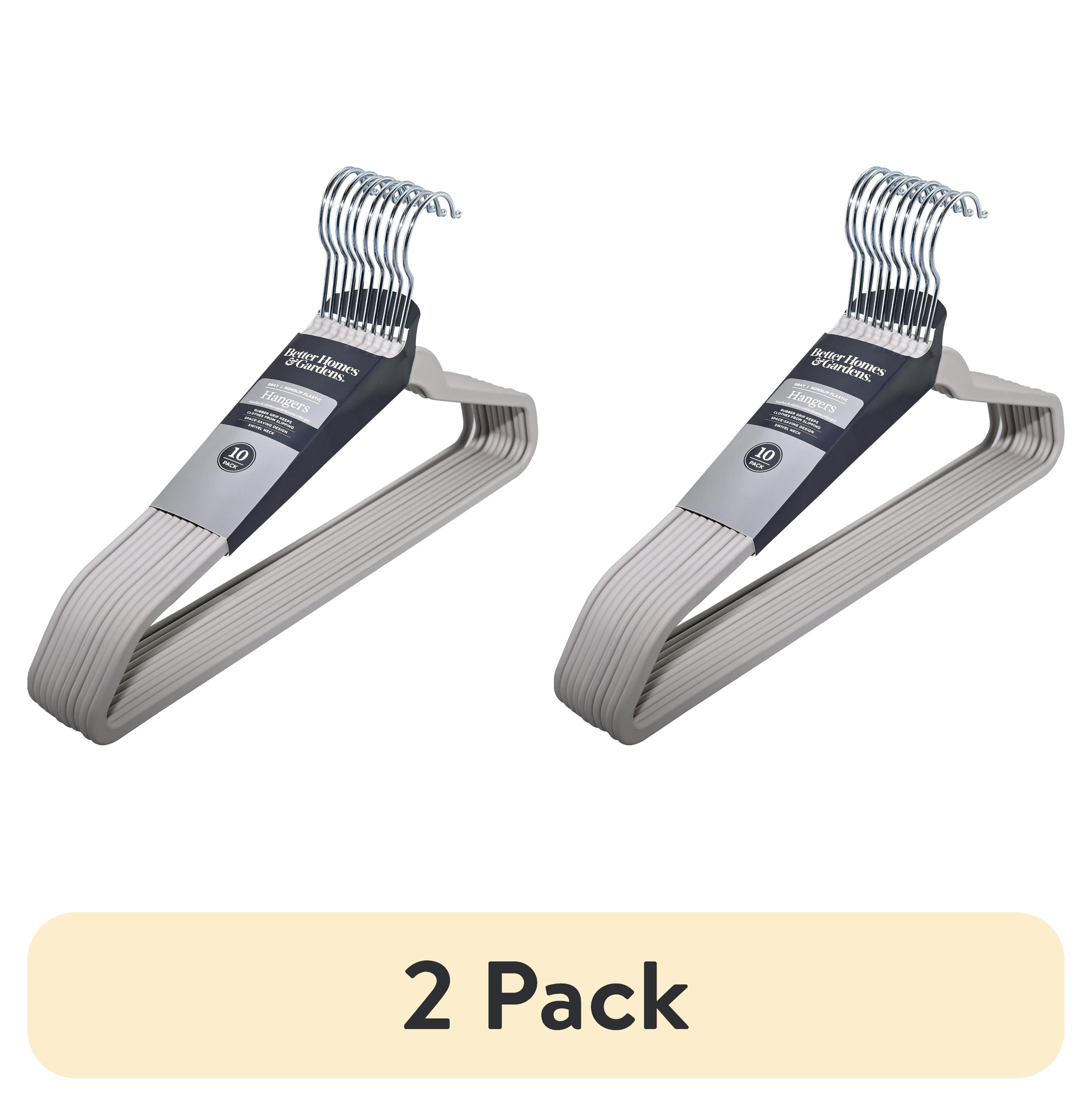 (2 pack) Better Homes & Gardens Non-Slip Rubberized Clothes Hangers, 10-Pack, Beige