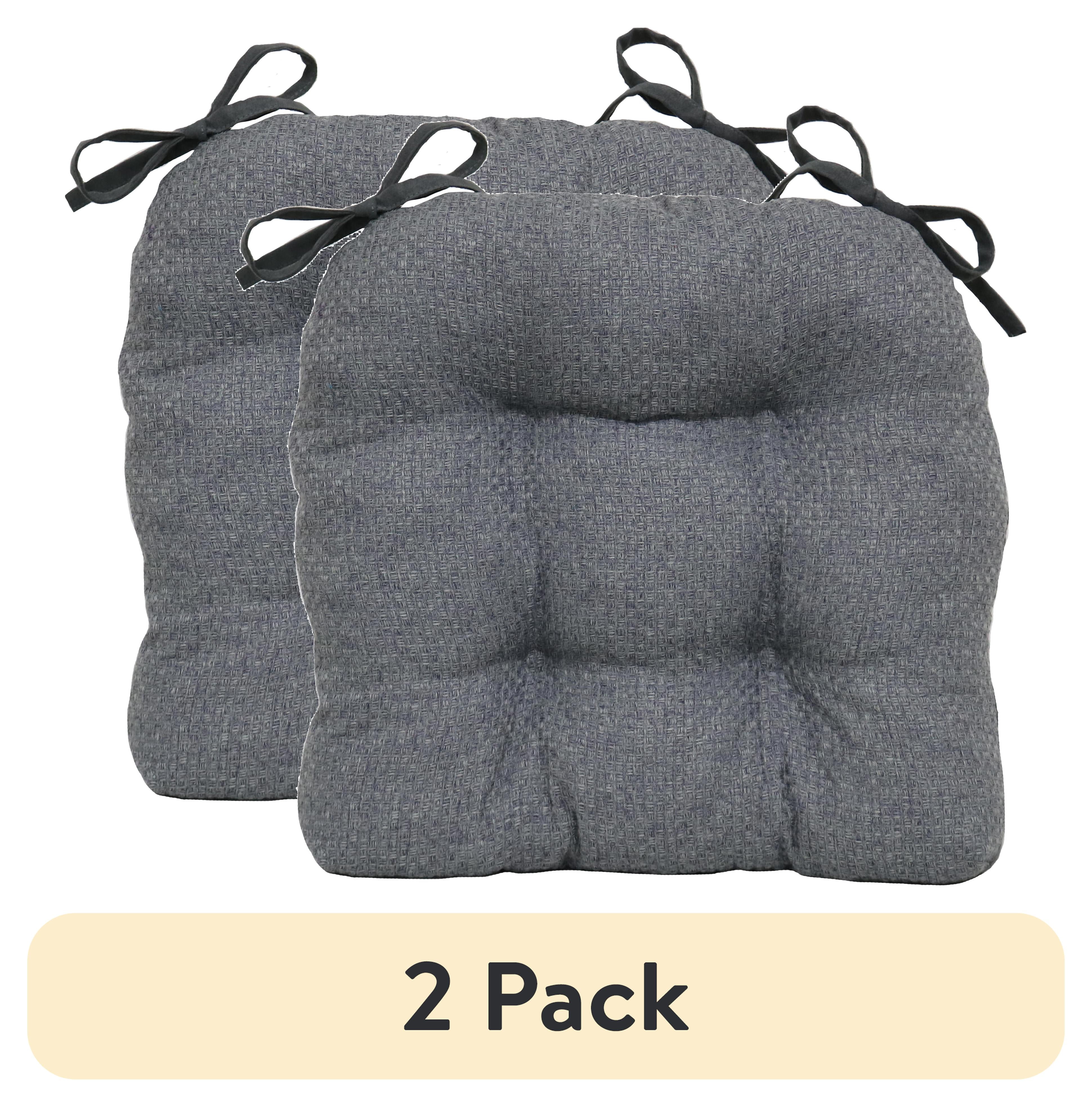 (2 pack) Better Homes & Gardens Shredded Memory Foam Chair Cushion, 16" x 14.5", Grey Flannel, Single