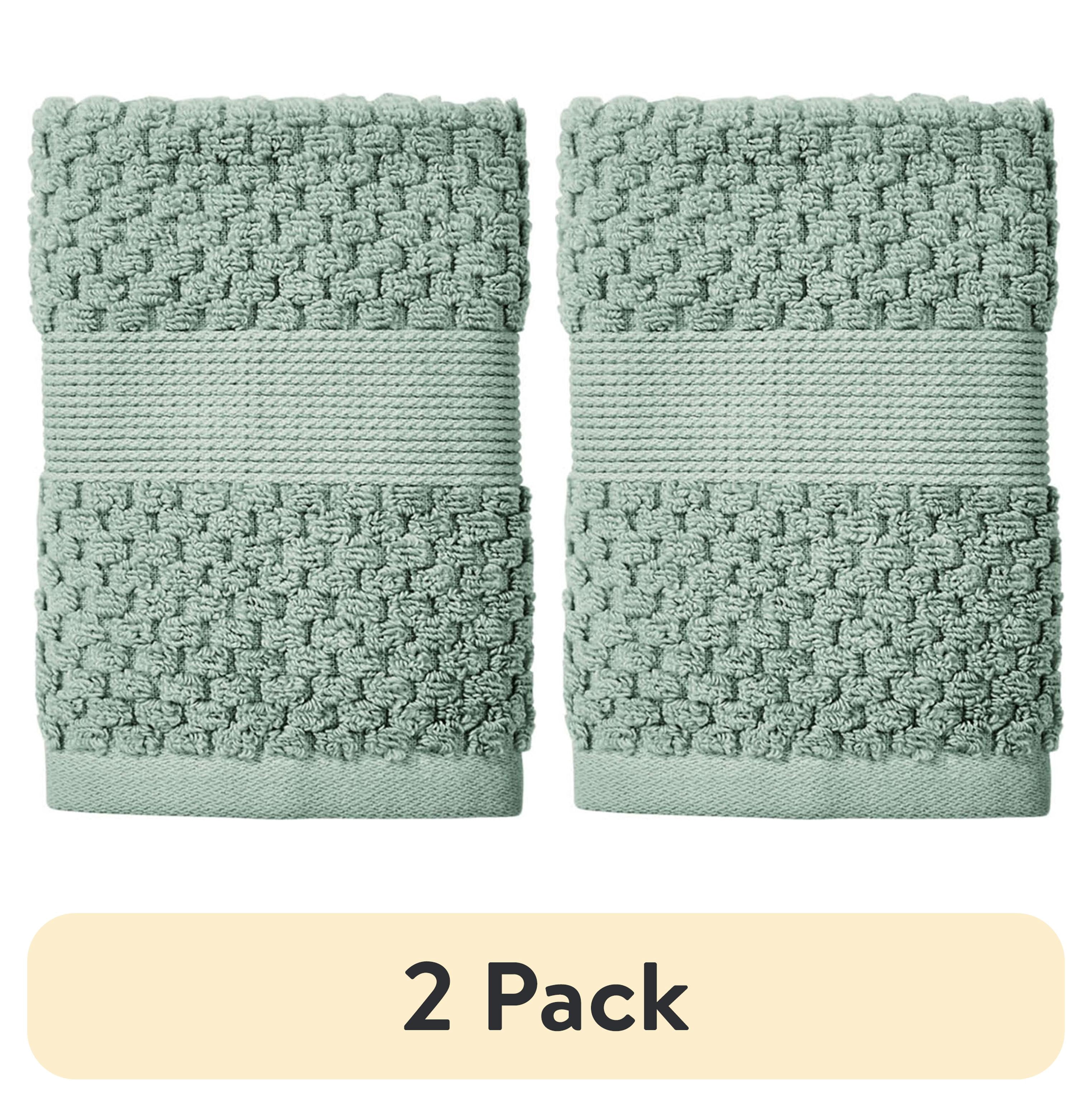 (2 pack) Better Homes & Gardens Signature Soft Popcorn Texture Washcloth, Green River - Walmart.com