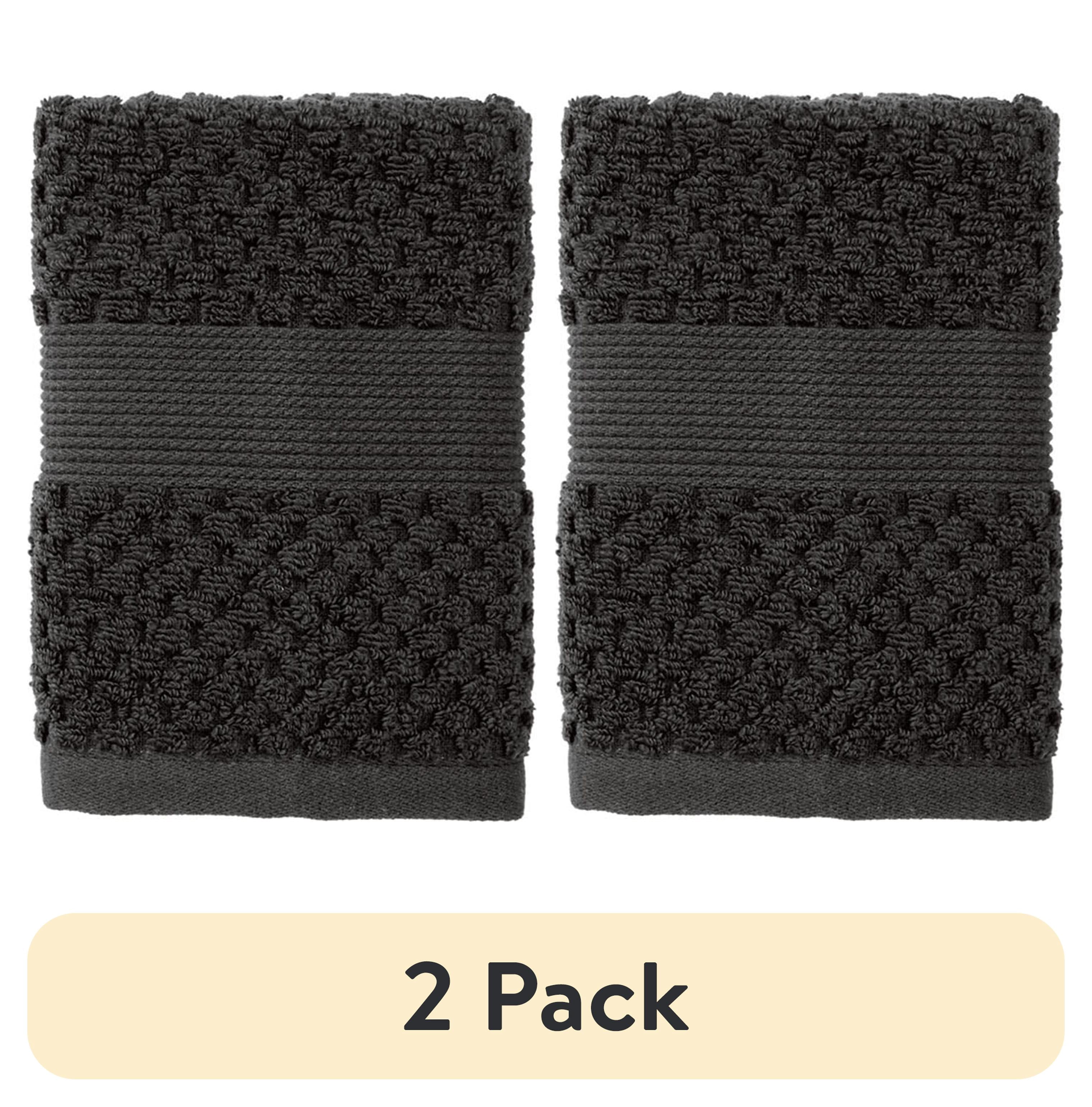 (2 pack) Better Homes & Gardens Signature Soft Cotton Popcorn Textured Washcloth, Grey Shadow