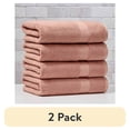 thumbnail image 1 of (2 pack) Better Homes & Gardens Signature Soft Solid Cotton 4 Piece Bath Bath Towel Set,Old Rose, 1 of 15
