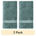 thumbnail image 1 of (2 pack) Better Homes & Gardens Signature Soft Solid Cotton Bath Sheet, Nimbus Blue, 1 of 14