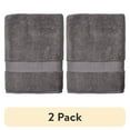thumbnail image 1 of (2 pack) Better Homes & Gardens Signature Soft Solid Cotton Bath Towel, Grey Flannel, 1 of 15