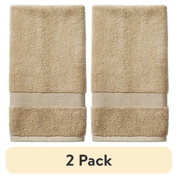 (2 pack) Better Homes & Gardens Signature Soft Cotton Hand Towel, Almond Biscuit