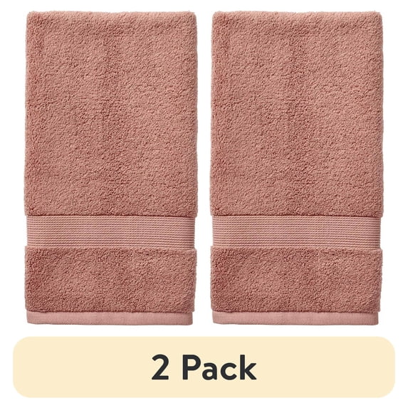 (2 pack) Better Homes & Gardens Signature Soft Solid Cotton Hand Towel, Old Rose