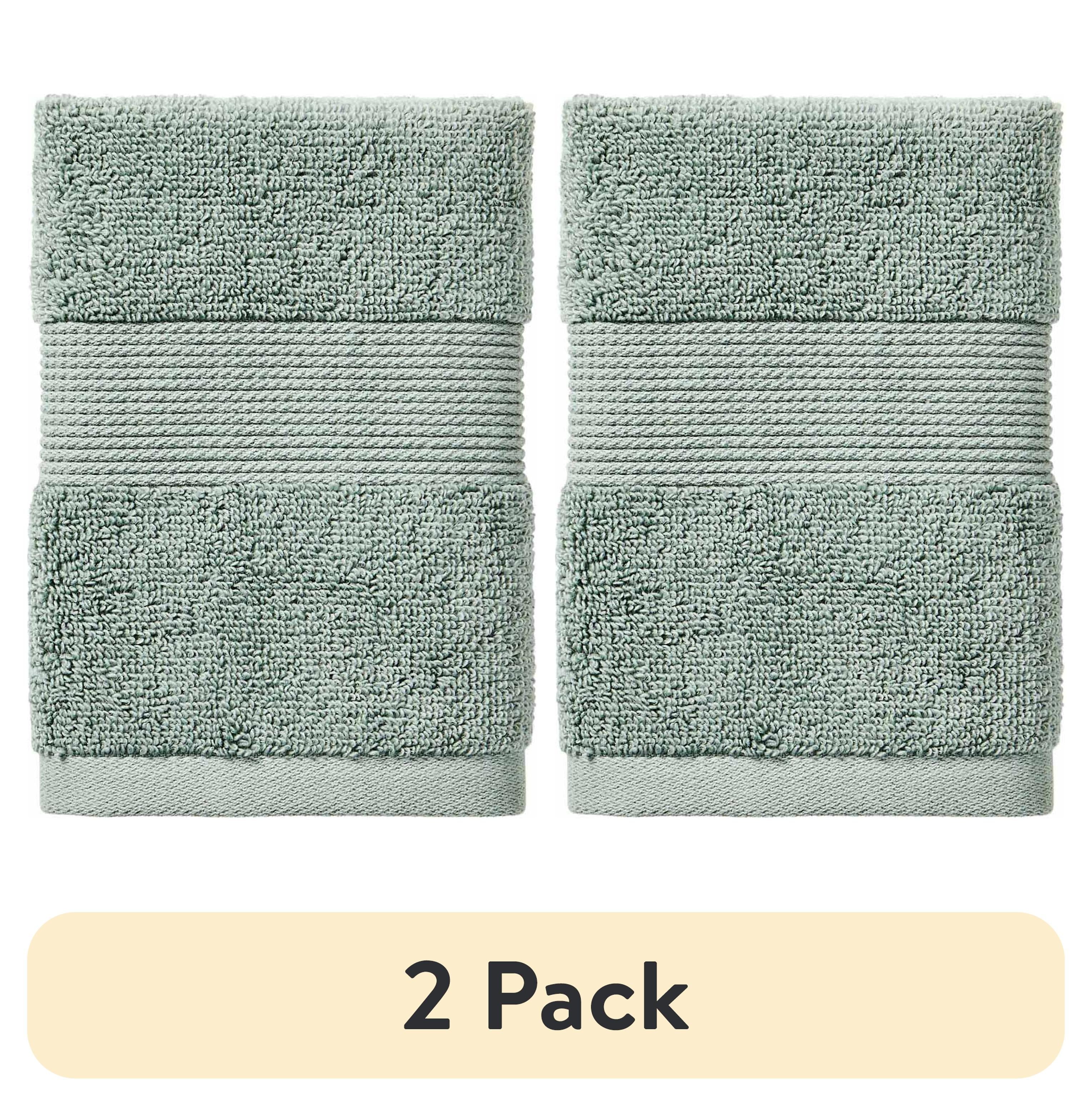 (2 pack) Better Homes & Gardens Signature Soft Solid Washcloth, Green River - Walmart.com