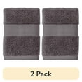 thumbnail image 1 of (2 pack) Better Homes & Gardens Signature Soft Solid Cotton Washcloth, Grey Flannel, 1 of 15