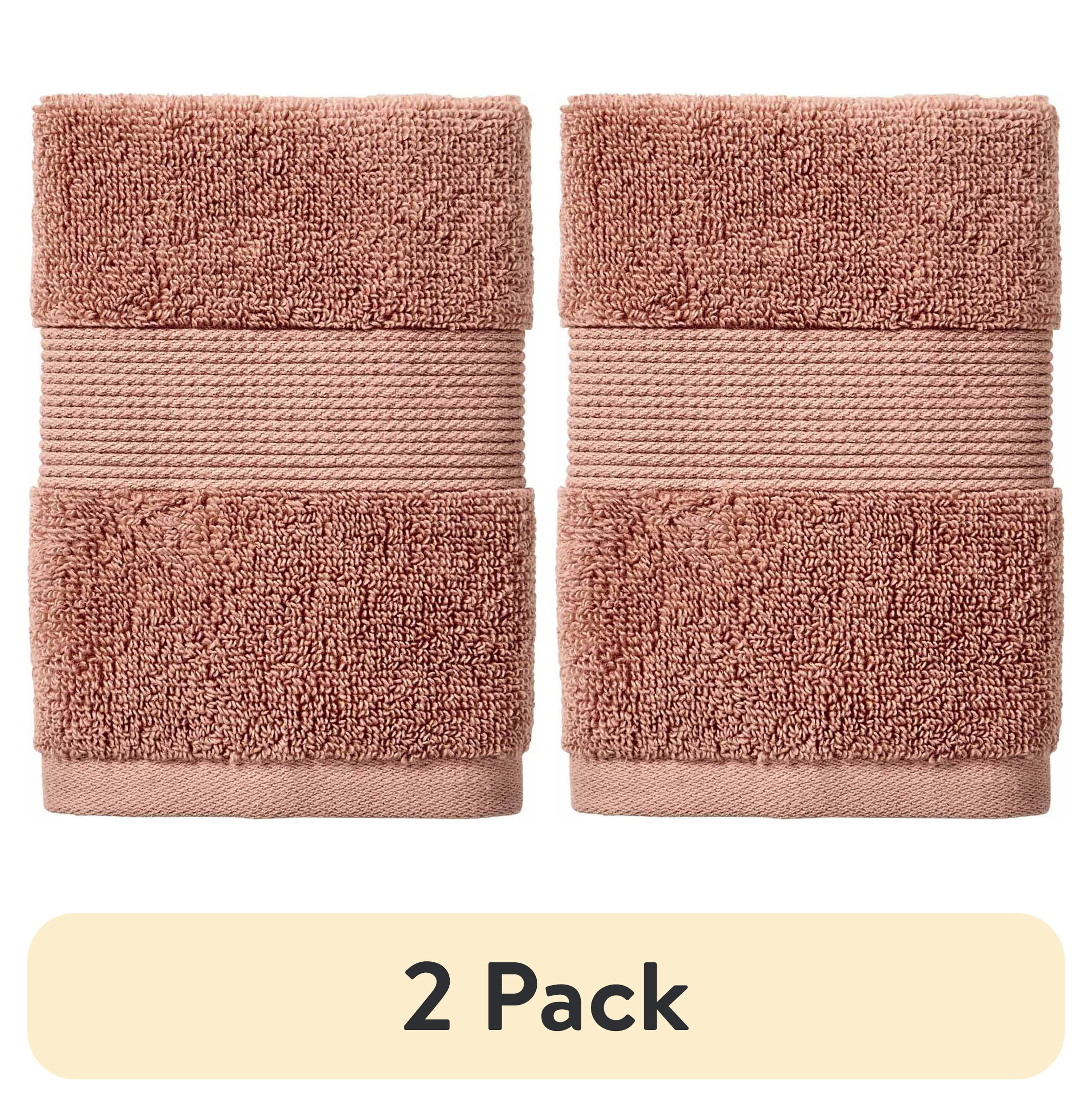 (2 pack) (2 pack) Better Homes & Gardens Signature Soft Solid Cotton Washcloth, Old Rose