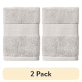 thumbnail image 1 of (2 pack) Better Homes & Gardens Signature Soft Solid Cotton Washcloth, Soft Silver, 1 of 14
