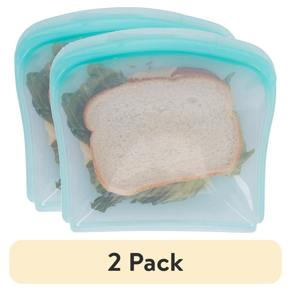 (2 pack) Better Homes & Gardens Reusable Silicone Sandwich Food Storage Bag