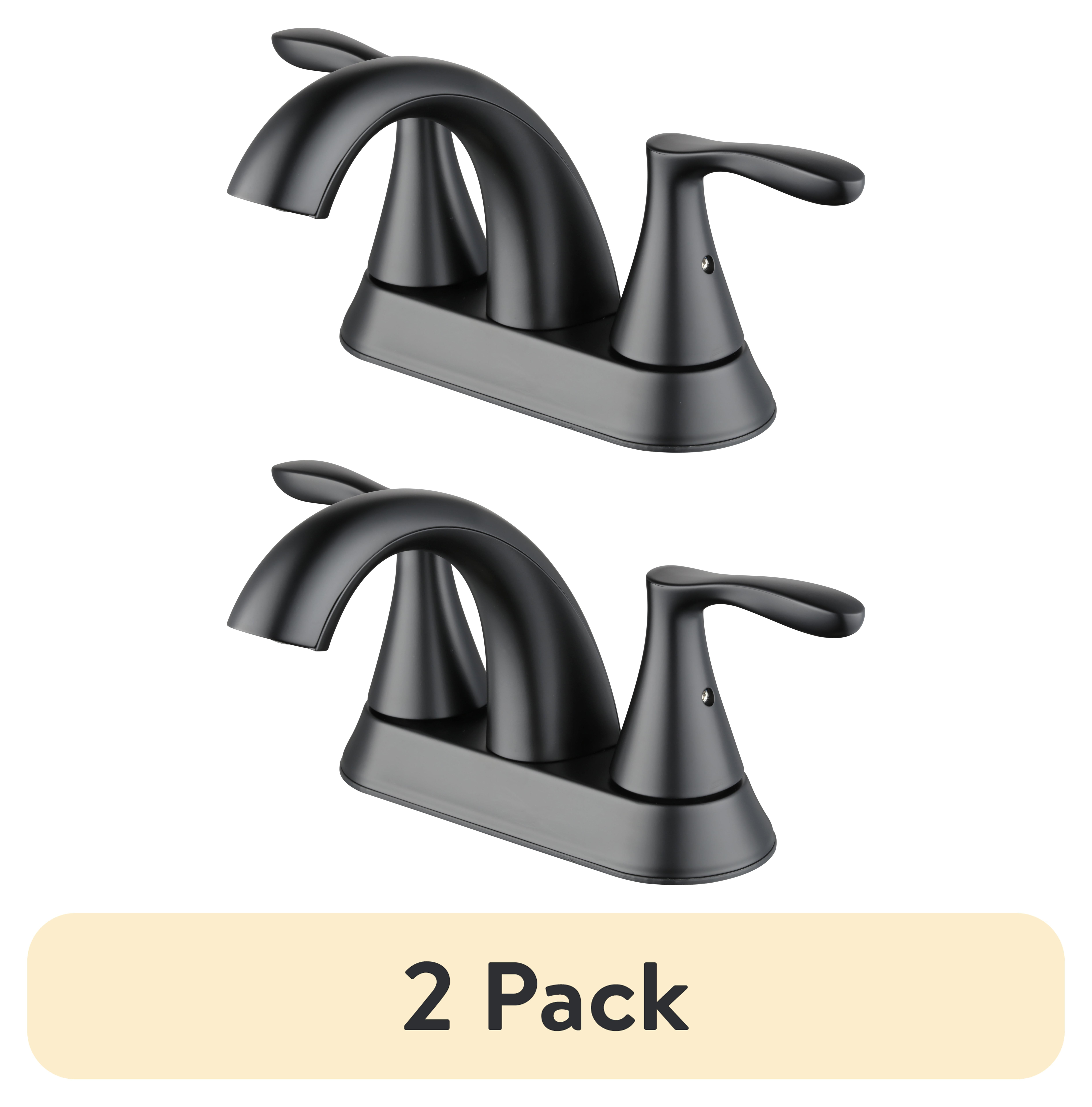 (2 pack) Better Homes & Gardens Simple Flair 4" Centerset Bathroom Faucet in Matte Black