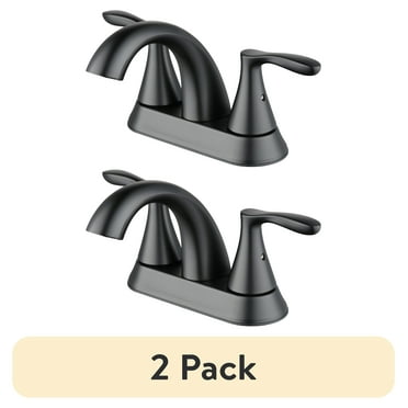 (2 pack) Better Homes & Gardens Simple Flair 4" Centerset Bathroom Faucet in Matte Black