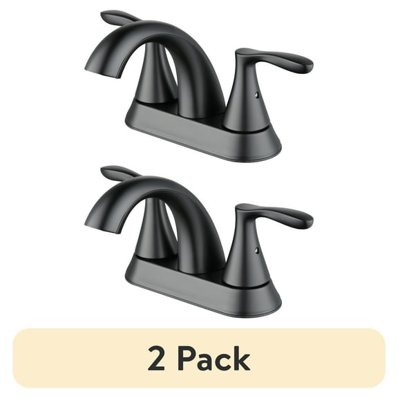 (2 pack) Better Homes & Gardens Simple Flair 4" Centerset Bathroom Faucet in Matte Black