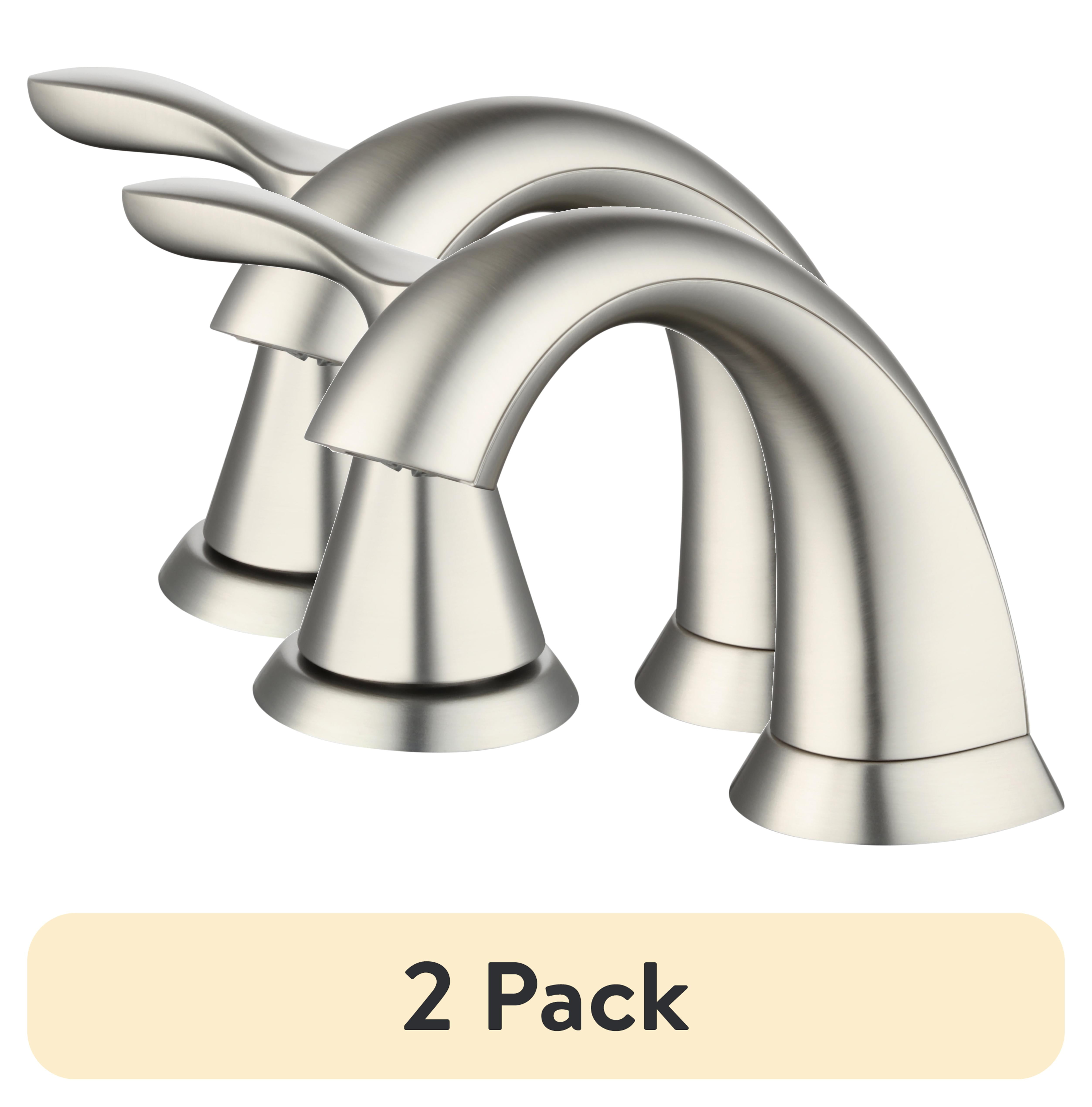 (2 pack) Better Homes & Gardens Simple Flair 8" Widespread Bathroom Faucet in Satin Nickel