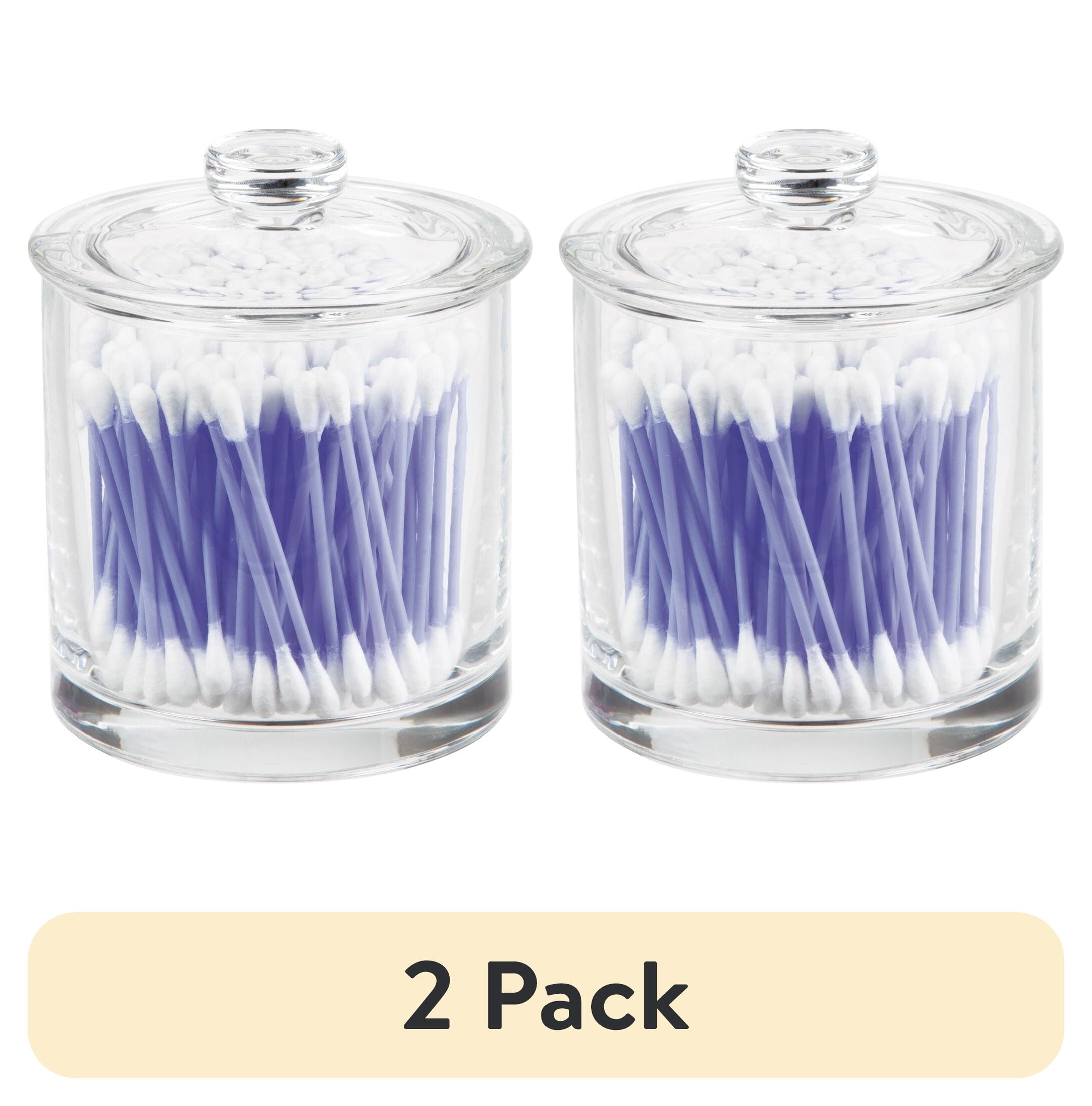 Clear Glass Bathroom Storage Container with Lid