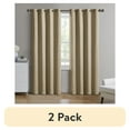 thumbnail image 1 of (2 pack) Better Homes & Gardens Solid Woven Textured Grommet Blackout Curtain Panel, 1-Piece, Tan, 50" W x 84" L, 1 of 9