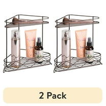 (2 pack) Better Homes & Gardens Steel Corner Shower Organizer Storage Shelf, 10.75" x 6.5" x 10.6", Bronze
