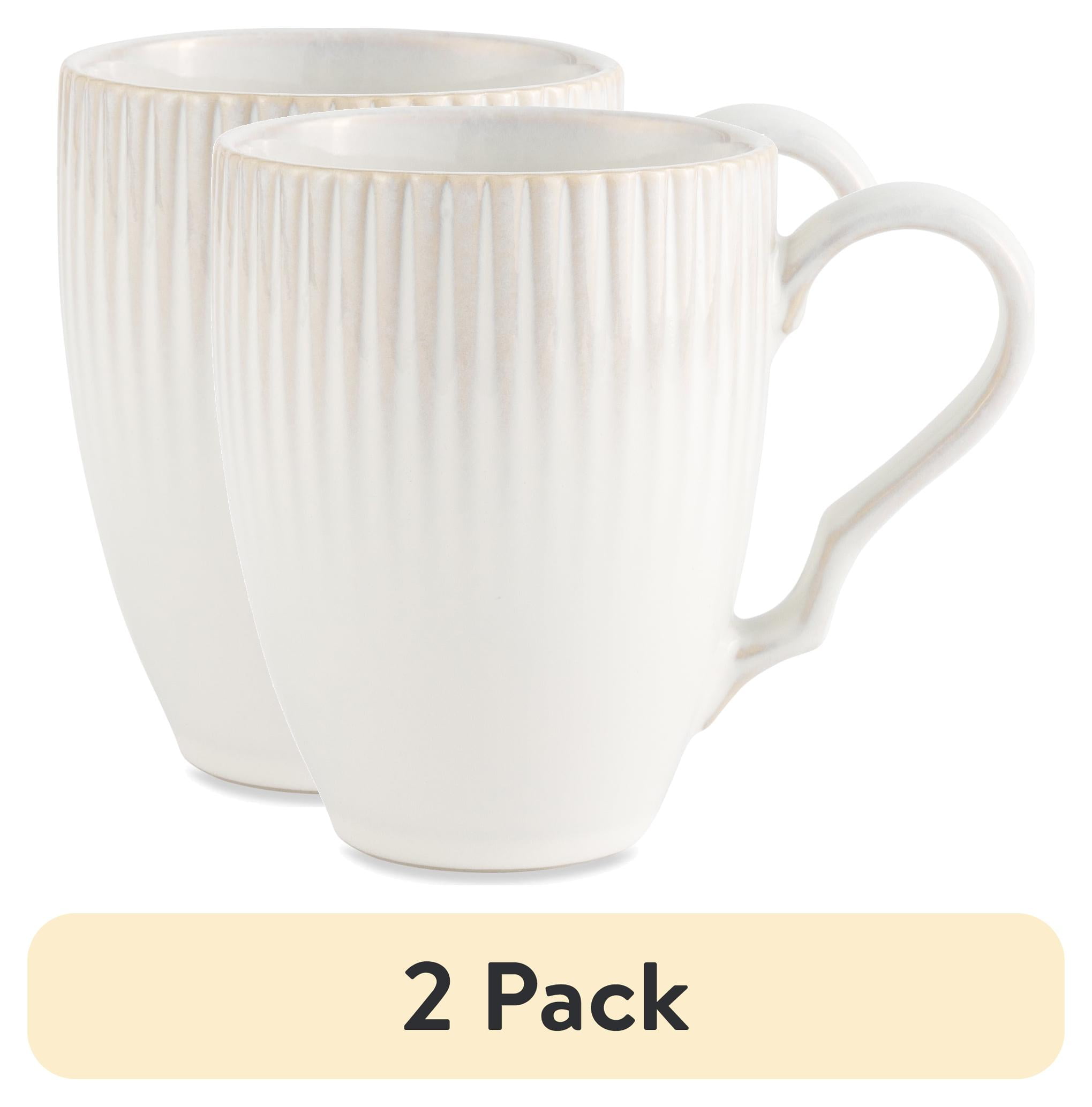 (2 pack) Better Homes & Gardens 13 fl oz Sawyer Cream Ceramic Mug