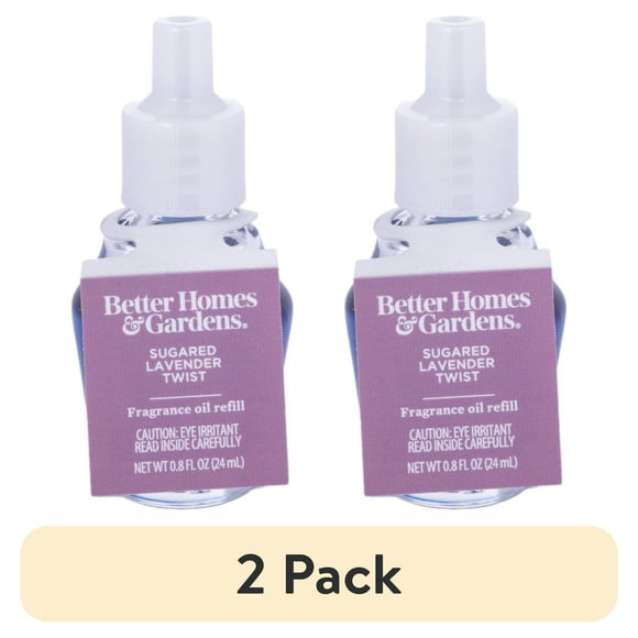 (2 pack) Better Homes & Gardens Sugared Lavender Twist Scented Aroma Accents Fragrance Oil Refill 24 mL