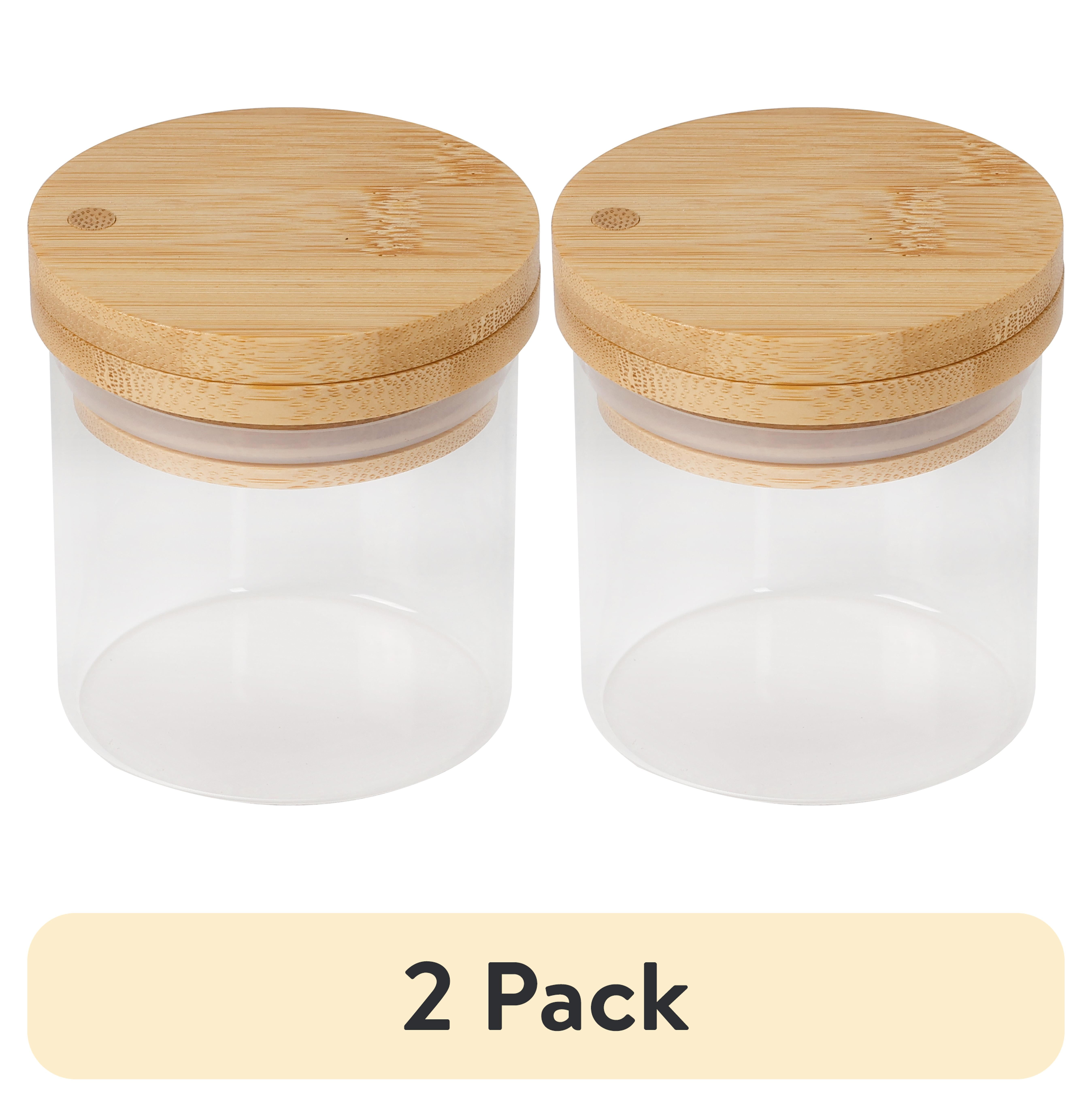 (2 pack) Better Homes & Gardens Swivel Bamboo Ld Spice Shaker, Bamboo and Glass, 8 oz, 3 Dia x 3.26 inch