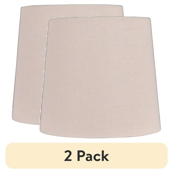 (2 pack) Better Homes & Gardens, Modern Design, Tapered Drum, Tan Fabric, Uno Fitter, Lamp Shade