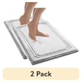 thumbnail image 1 of (2 pack) Better Homes & Gardens Thick & Plush Bath Rug, Light Grey, Charcoal Infused Memory Foam, 21x34", 1 of 7