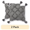 thumbnail image 1 of (2 pack) Better Homes & Gardens Tufted Trellis Decorative Square Pillow, 20" x 20", Grey, Single Pillow, 1 per pack, 1 of 5