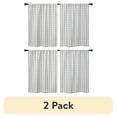 thumbnail image 1 of (2 pack) Better Homes & Gardens Tula Waffle Kitchen Curtain Tiers and Valance, 3-Piece Set, Gray, 60" W x 36" L, 1 of 6