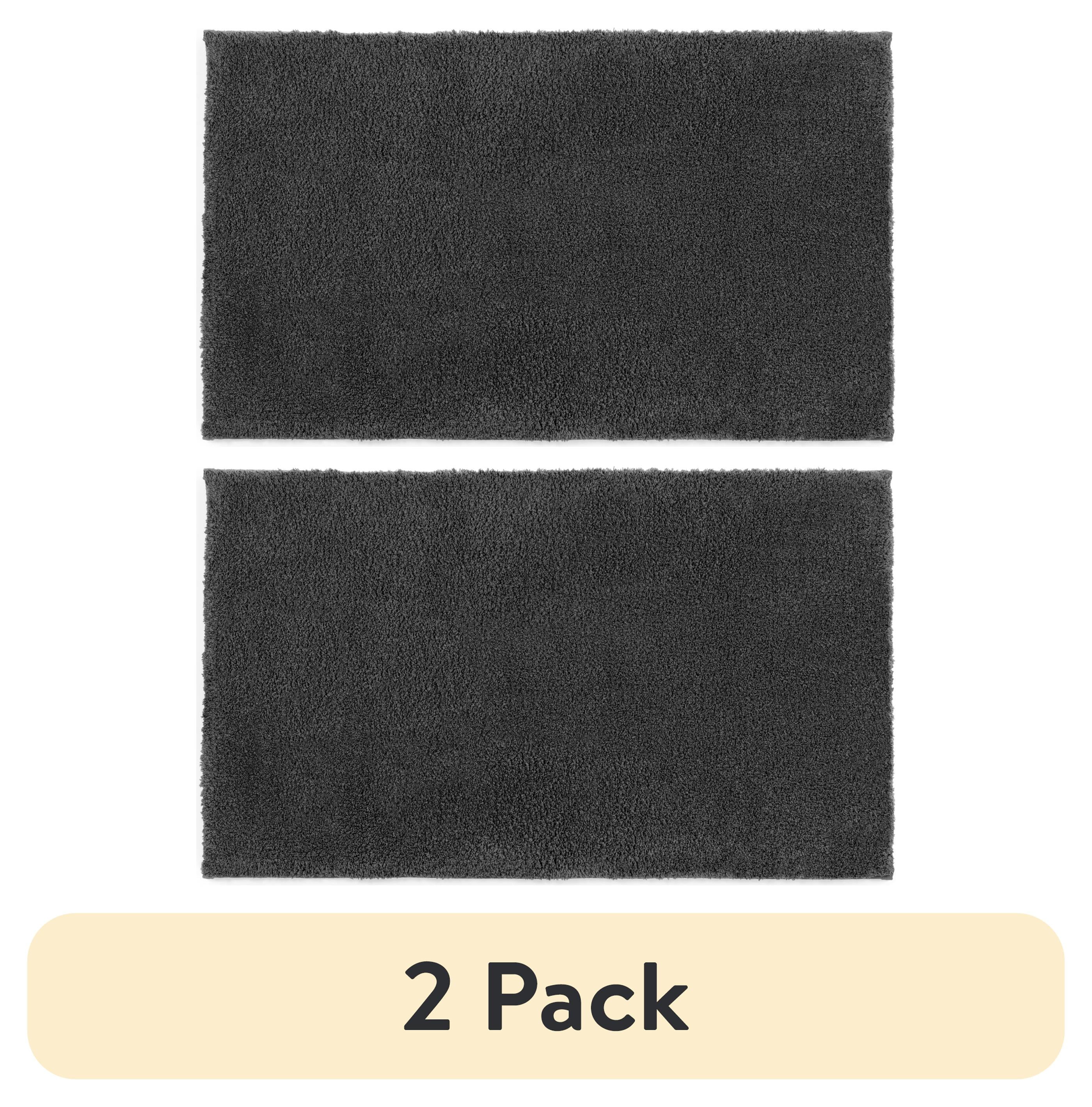 (2 pack) Better Homes & Gardens Ultra Soft Polyester Bath Rug, 23"x39", Grey Shadow - Walmart.com