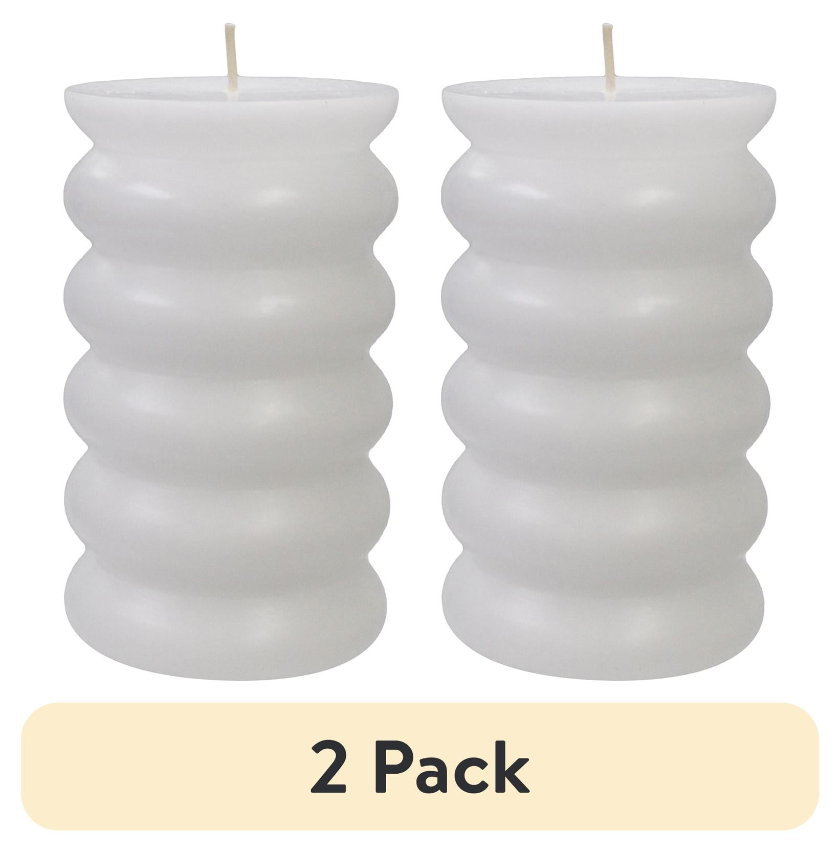 (2 pack) Better Homes & Gardens Unscented Pillar Candles, 3-Pack, 3x5 Inches, 3x4 Inches, White