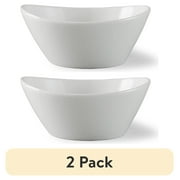 2 pack Better Homes & Gardens White Porcelain Wavy Serving Bowl, 46 oz