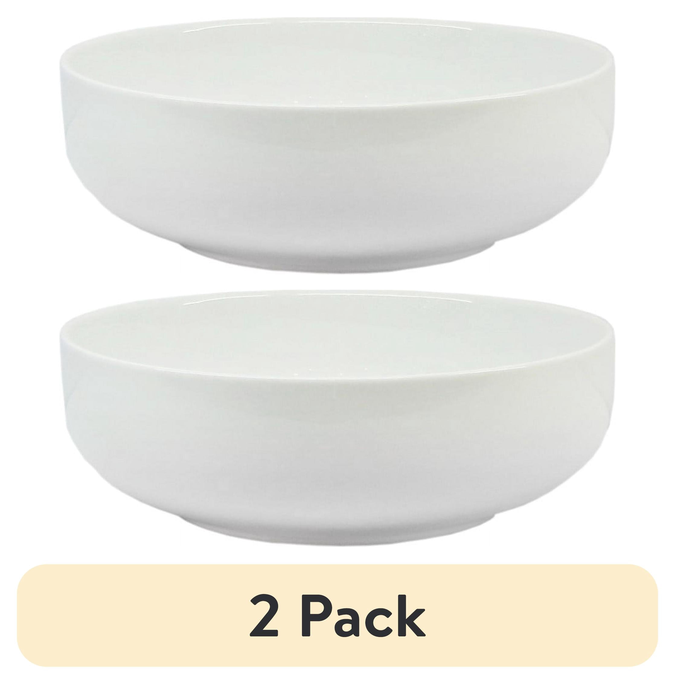 (2 pack) Better Homes & Gardens- White Round Porcelain Serve Bowl