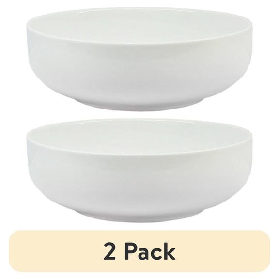 (2 pack) Better Homes & Gardens- White Round Porcelain Serve Bowl