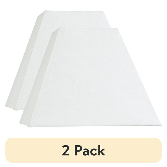 (2 pack) Better Homes & Gardens White Tapered Square Polyester Lamp Shade, 14"L x 6.5"W x 11"H