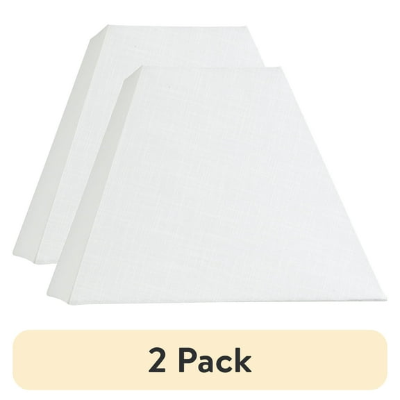 (2 pack) Better Homes & Gardens White Tapered Square Polyester Lamp Shade, 14"L x 6.5"W x 11"H