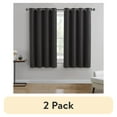 thumbnail image 1 of (2 pack) Better Homes & Gardens Solid Woven Textured Grommet Blackout Curtain Panel, 1-Piece, Black, 50" W x 63" L, 1 of 6