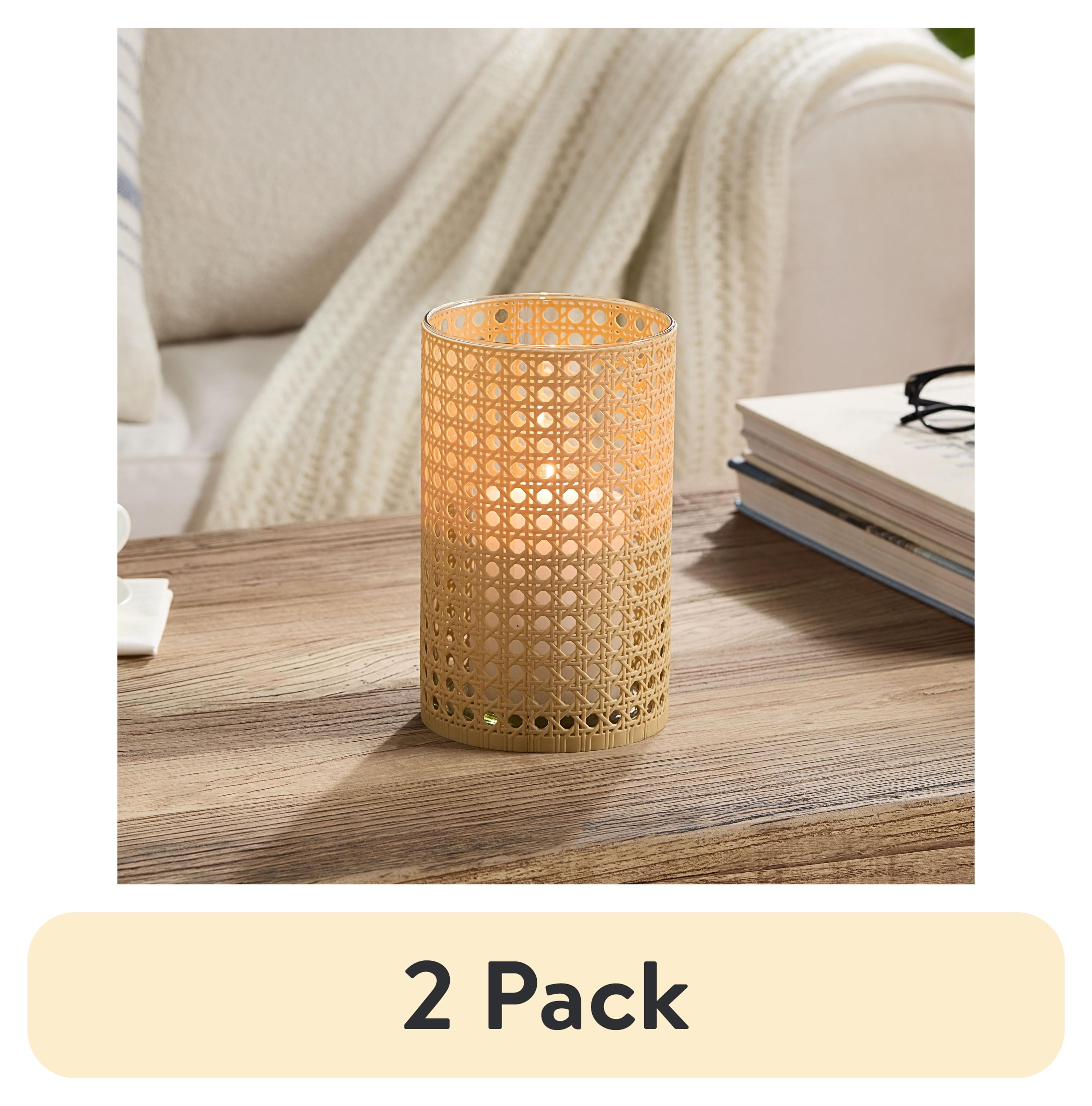 2 pack Better Homes Gardens Wrapped Rattan Glass Hurrica