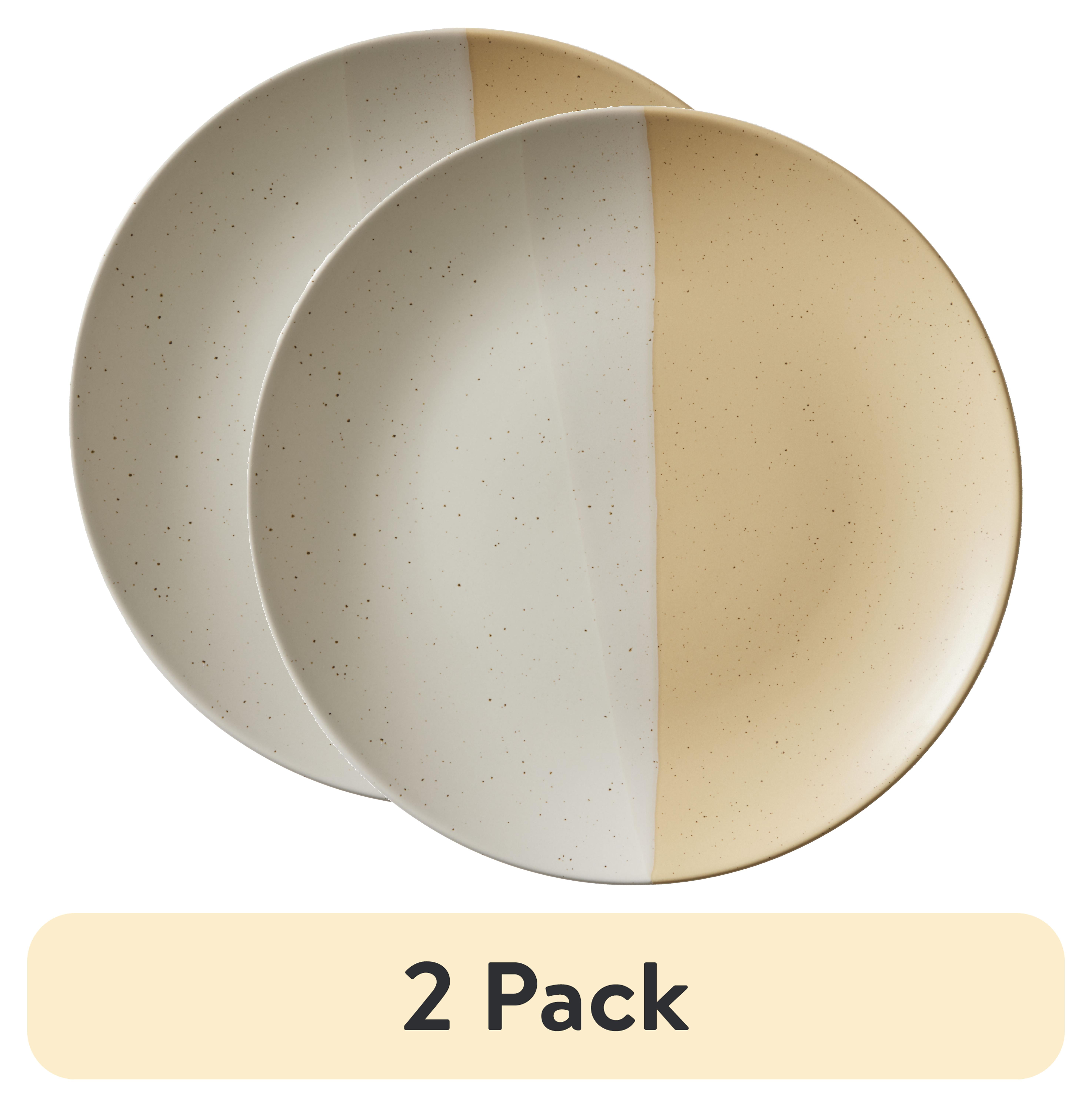 (2 pack) Better Homes & Gardens Hayes Yellow Dinner Plate, 1 Piece