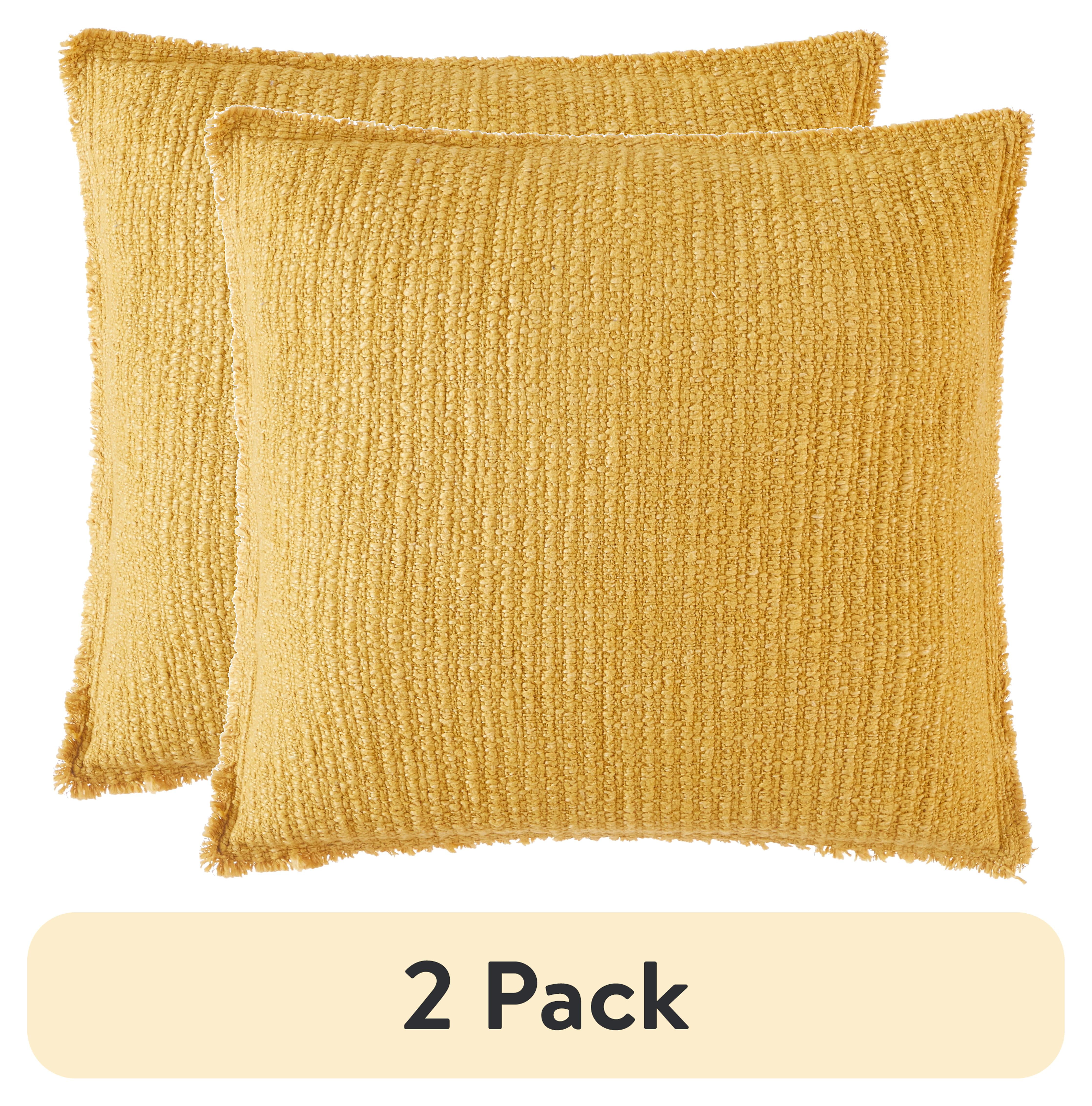 (2 pack) Better Homes & Gardens Sunny Decorative Pillow, Golden Rod, 22 in x 22 in, for Adults