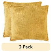 (2 pack) (2 pack) Better Homes & Gardens Sunny Decorative Pillow, Golden Rod, 22 in x 22 in, for Adults