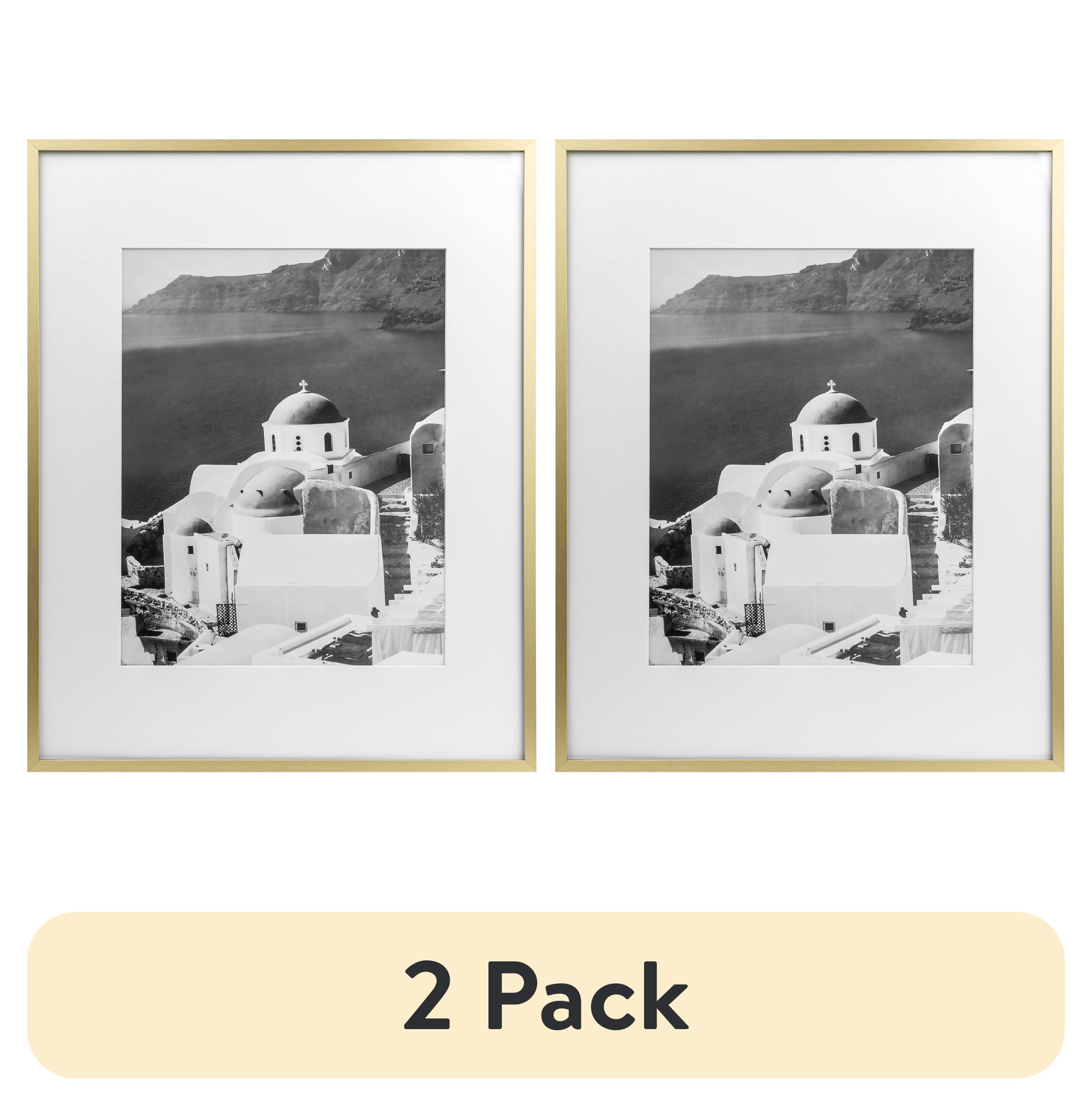 (2 pack) Better Homes & Gardens – 11x14 Picture Frame – Gold Matted Gallery Wall Photo Frame
