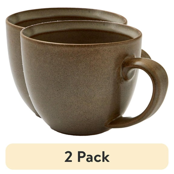 (2 pack) Better Homes and Gardens Banks Brown 14.2-ounce Stoneware Mug
