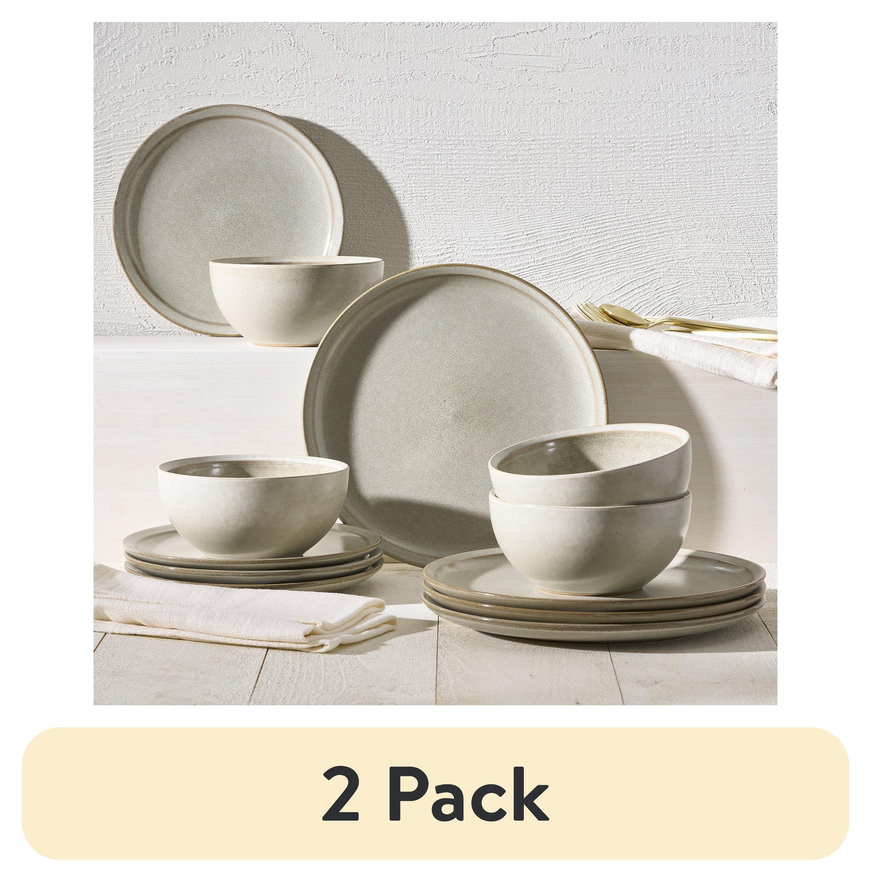 Better Homes and Gardens Banks Cream 12-Piece Stoneware Dinnerware Set